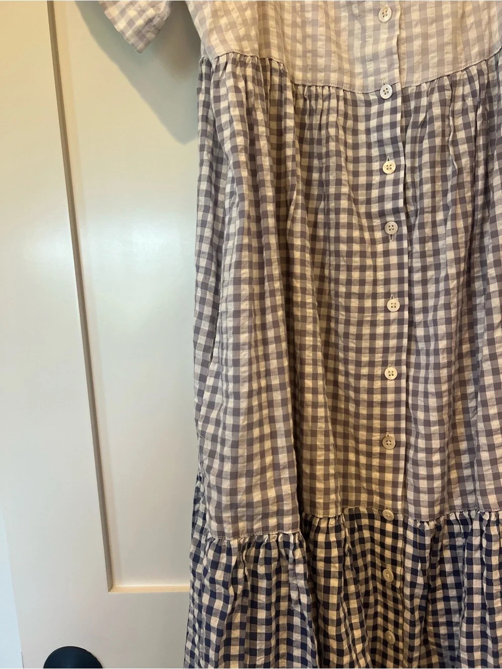 Madewell Patchwork Gingham Midi Dress - Picture 9 of 9